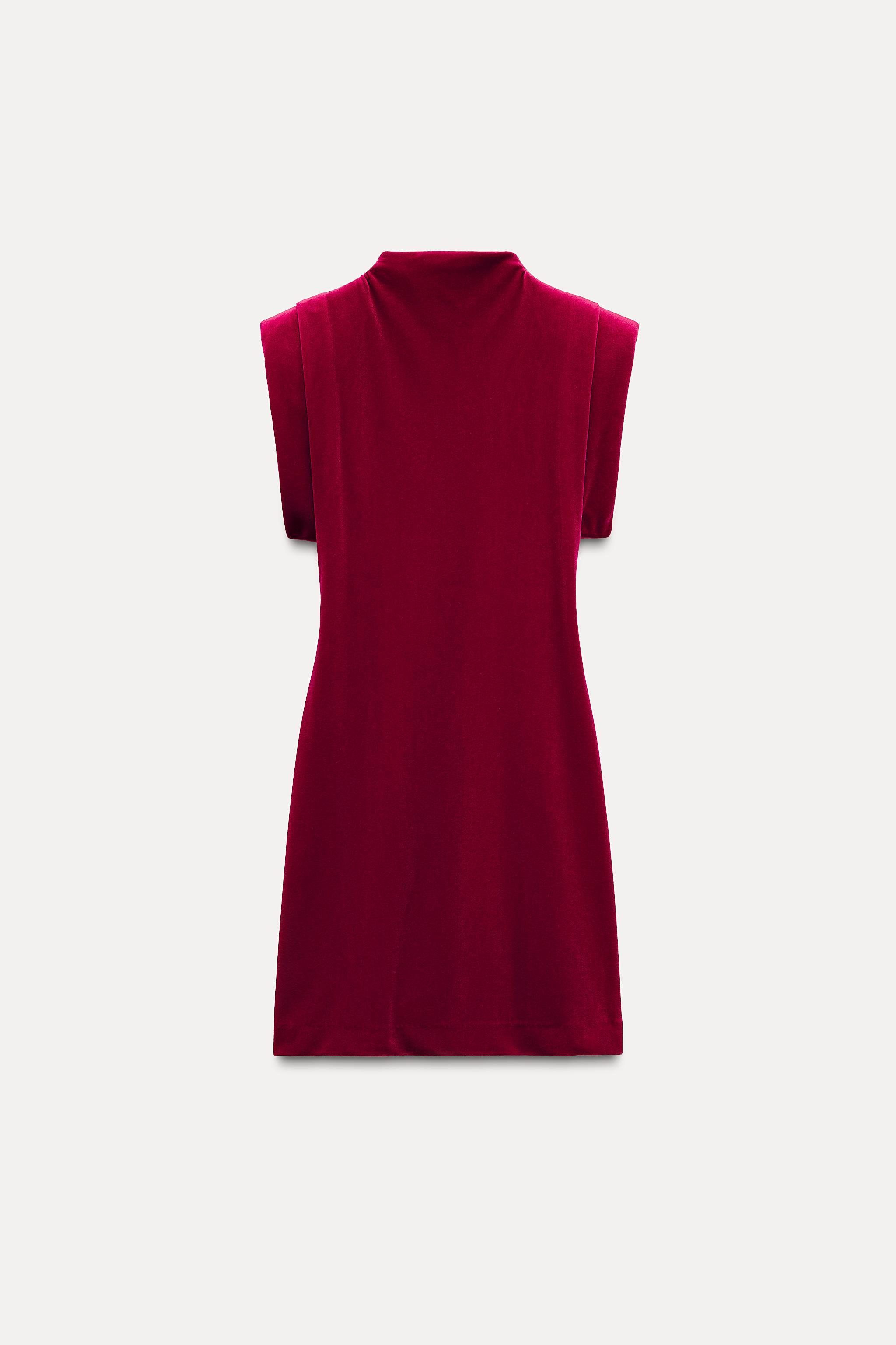 VELVET SHOULDER PAD DRESS ZW COLLECTION Product Image