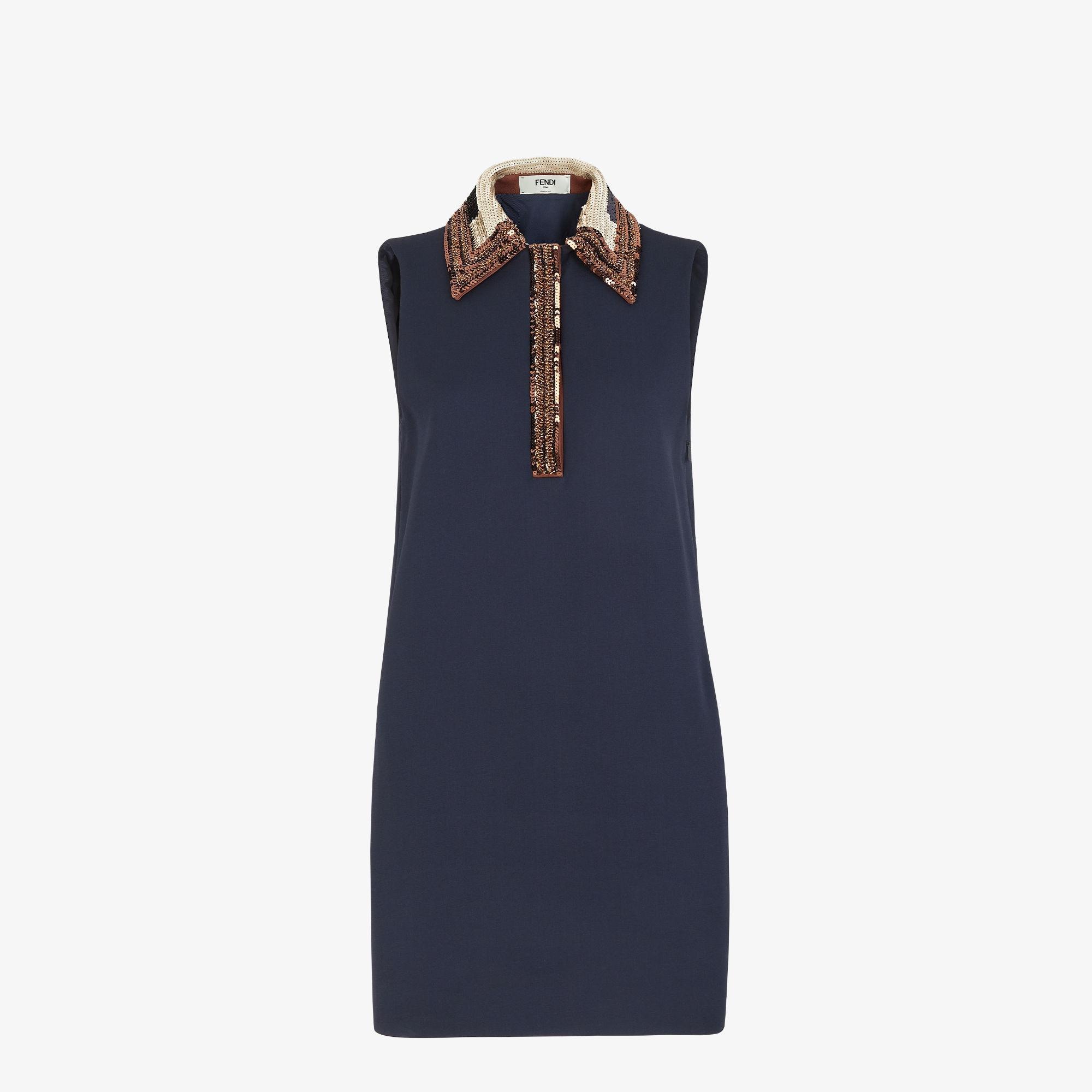 DressNavy blue cady short dress with sequins Product Image