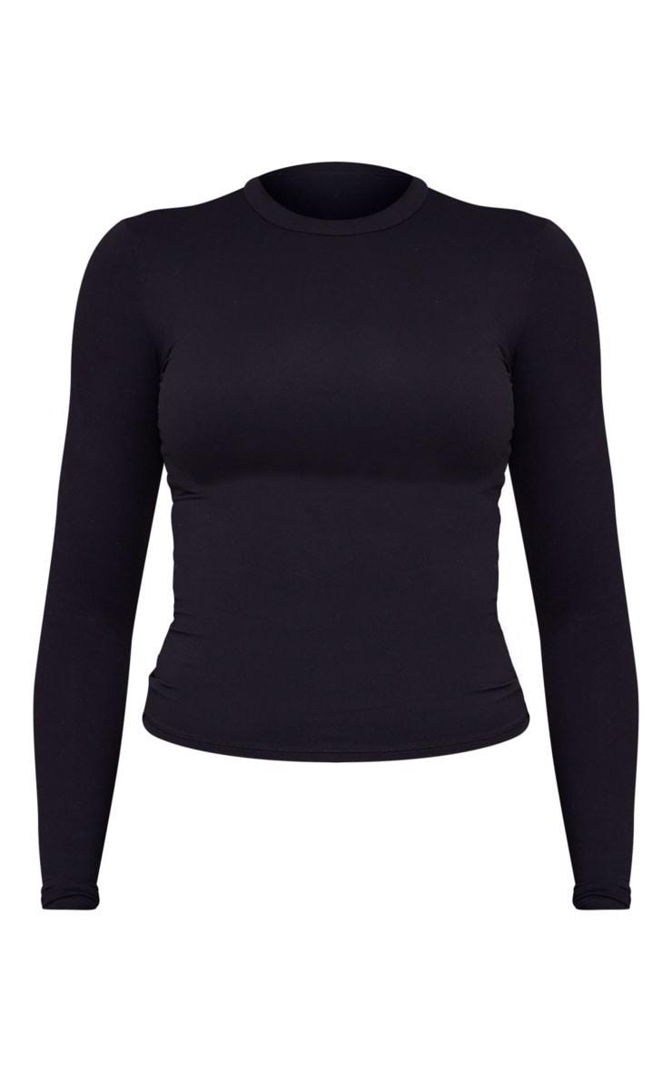 Tall Black Snatched Sculpt Long Sleeve T Shirt Product Image