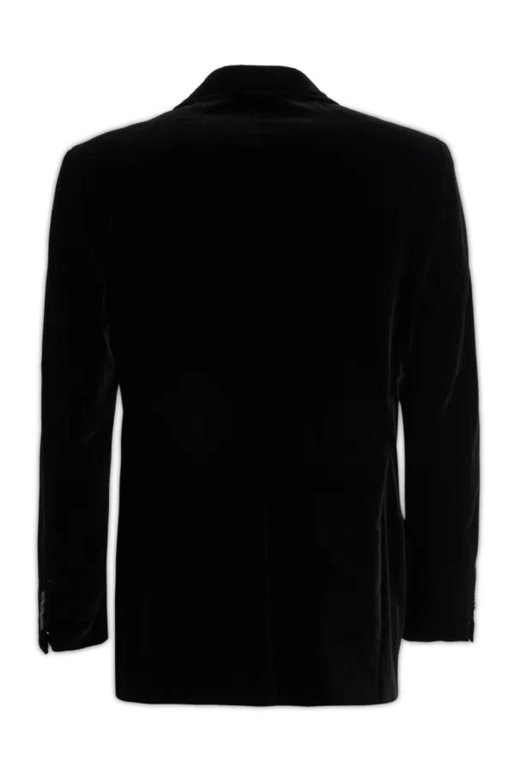 Light Velvet Atticus Blazer In Black Product Image