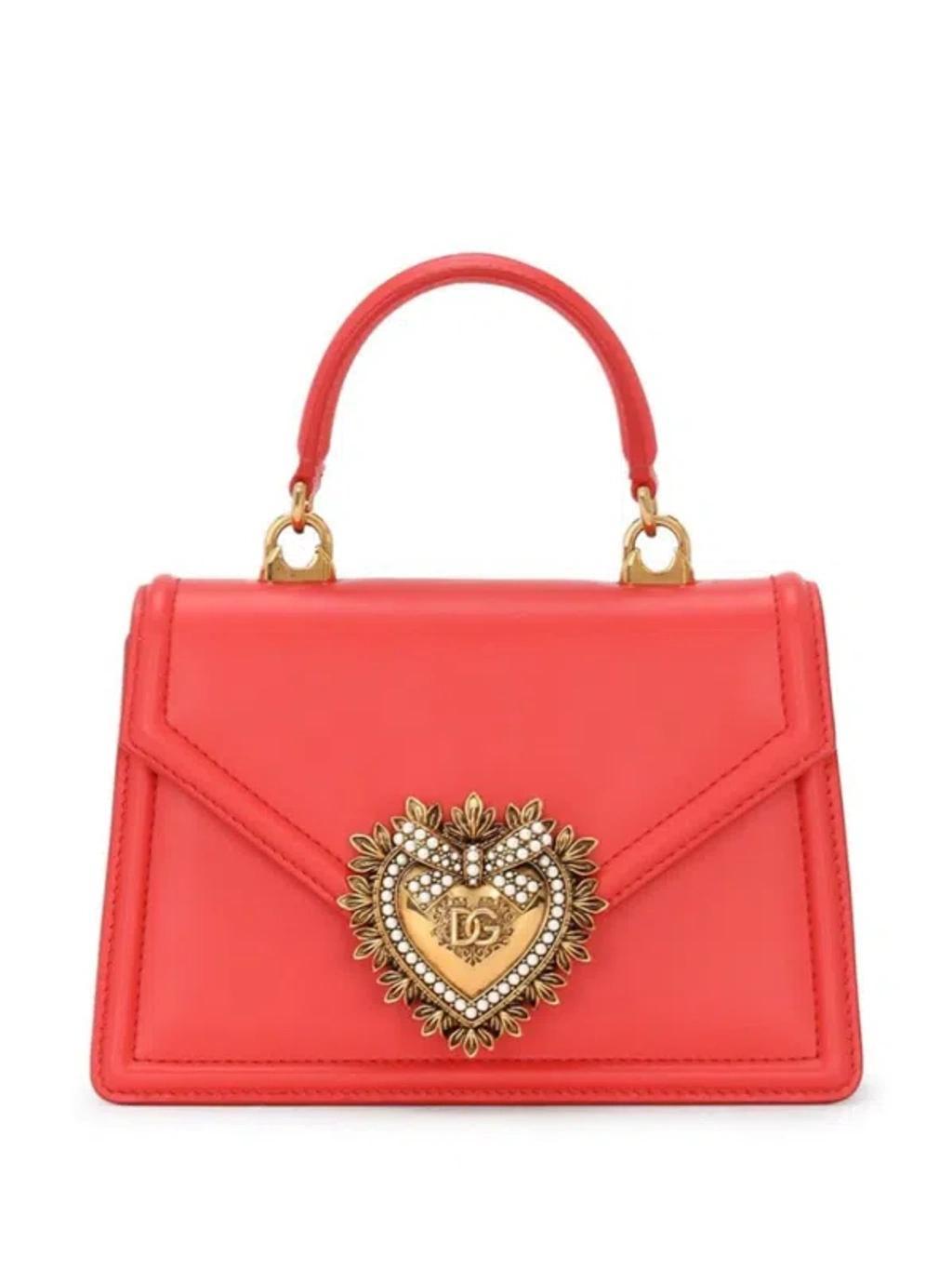 Small Devotion Leather Bag In Red Product Image