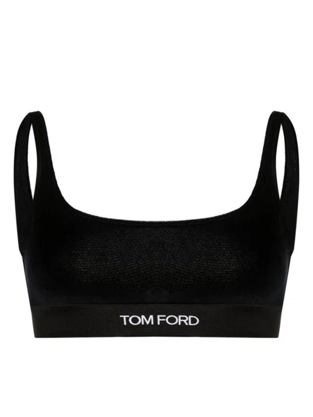 TOM FORD Velvet Bralette In Blue Product Image