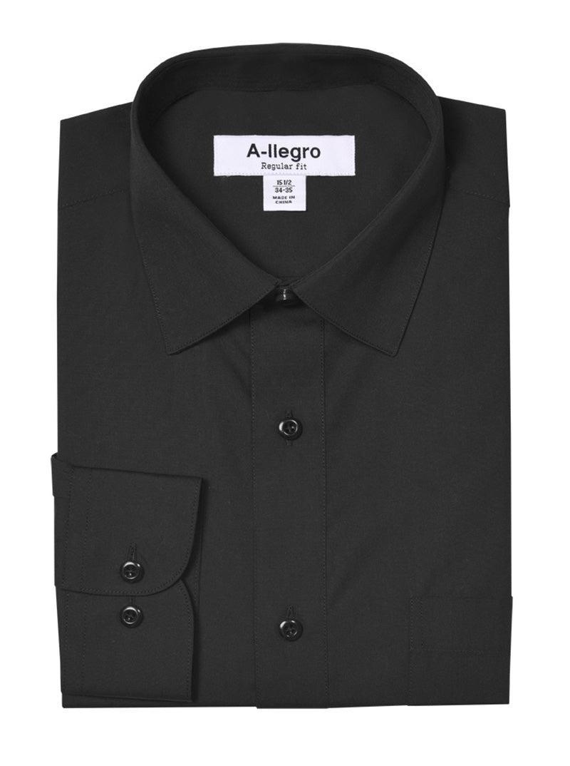 Classic Regular Fit Dress Cotton Shirt In Black Product Image