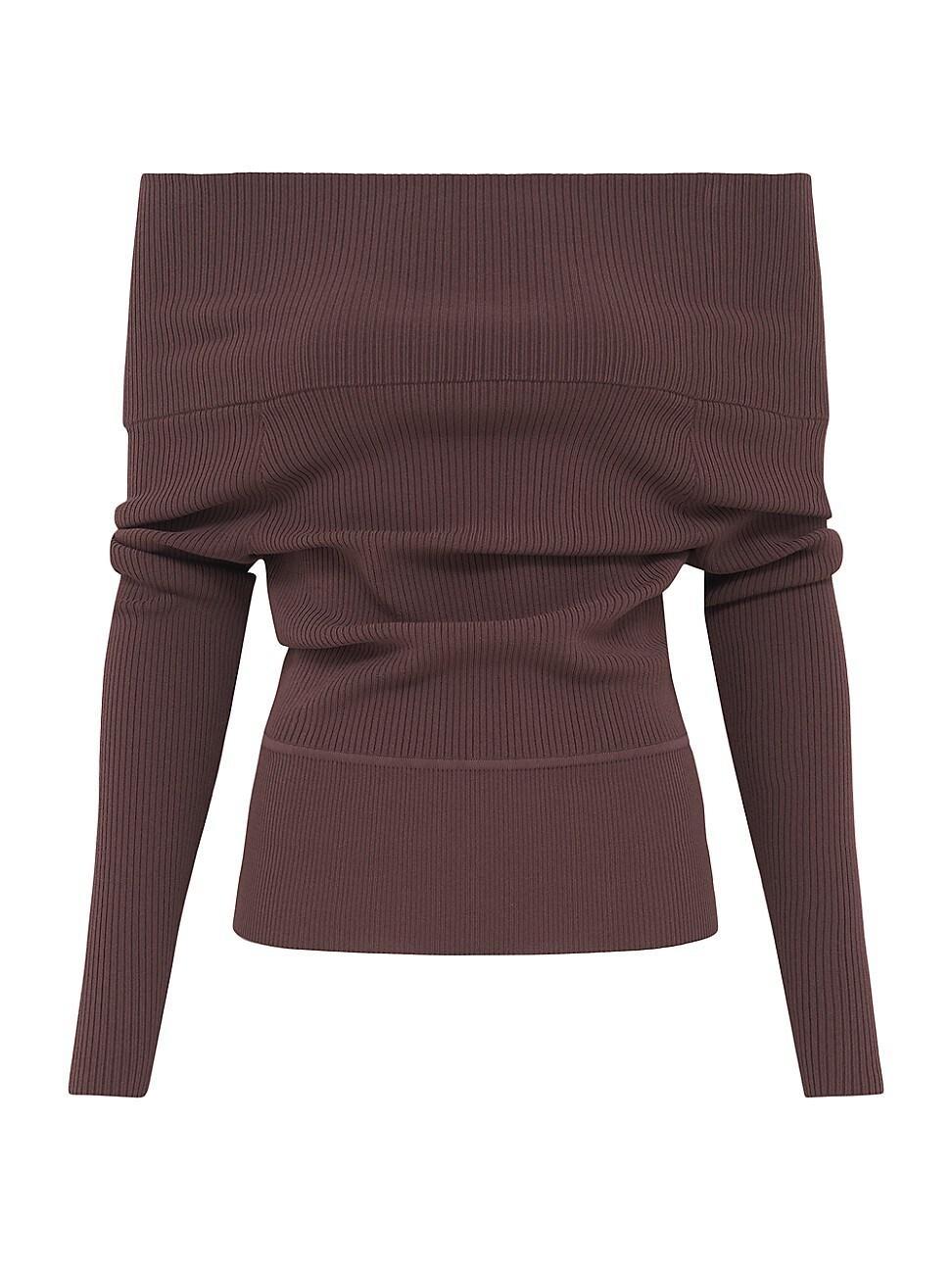 Womens Acelia Off-The-Shoulder Ribbed Sweater Product Image