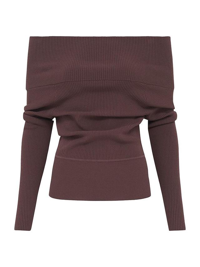 Womens Acelia Off-The-Shoulder Ribbed Sweater Product Image