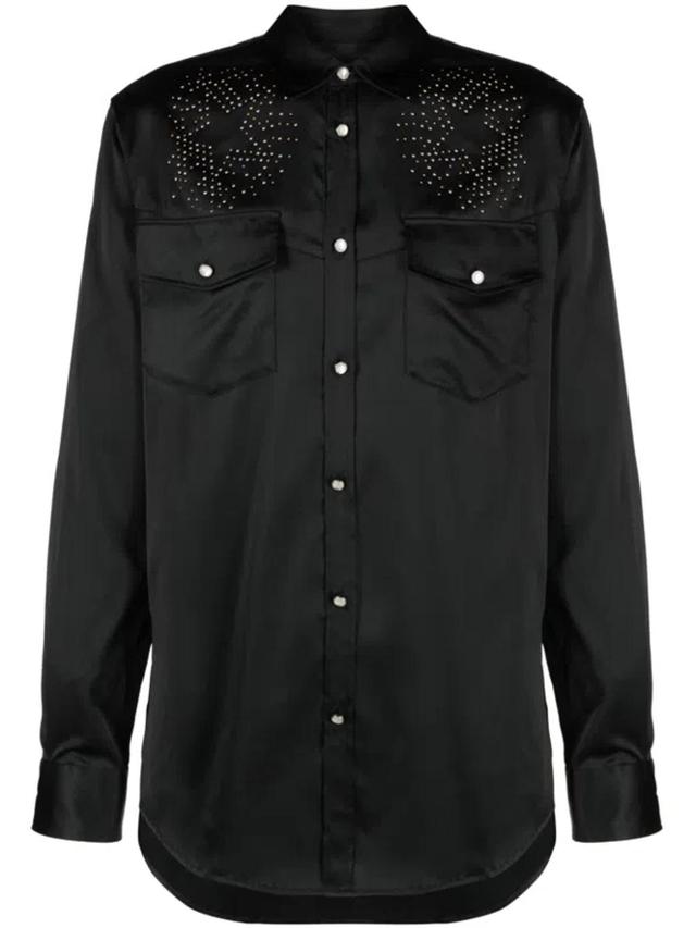 DSQUARED2 Micro-stud Embellished Shirt In Black Product Image