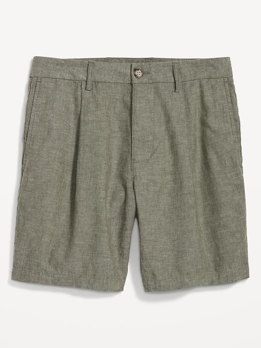 Slim Linen-Blend Chino Shorts -- 7-inch inseam Product Image