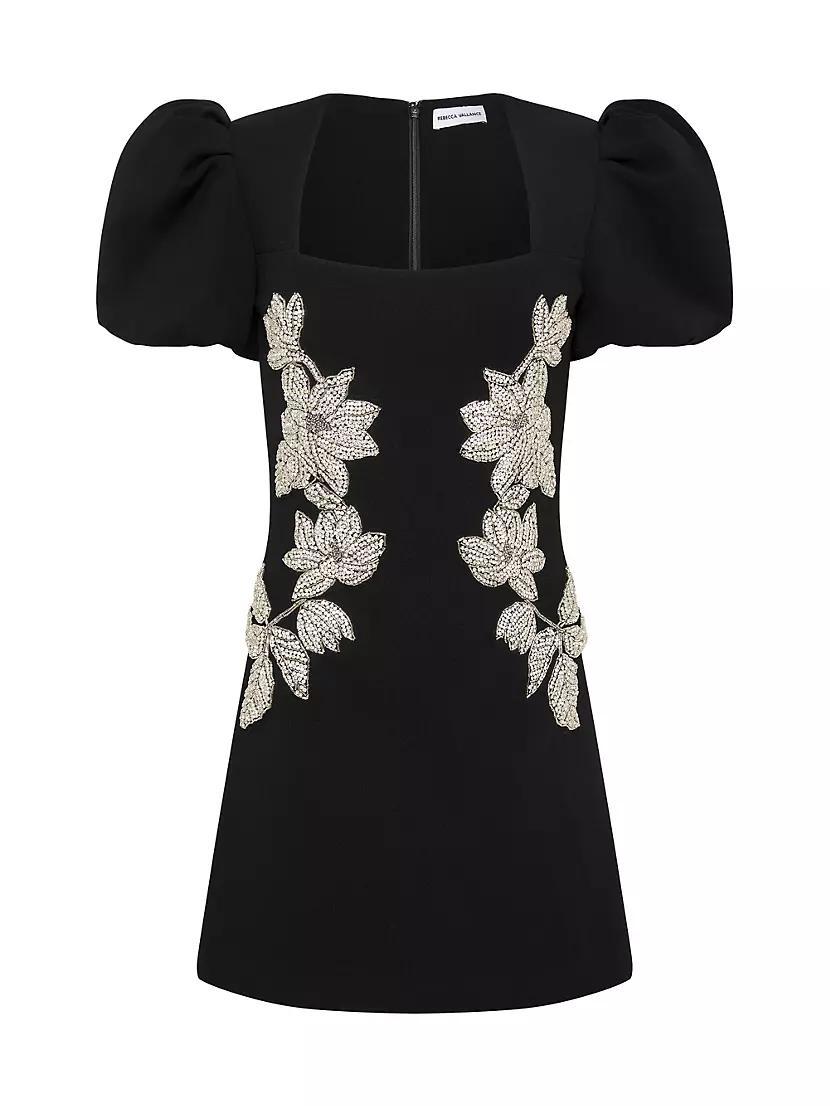 Ginevra Beaded Floral Minidress Product Image