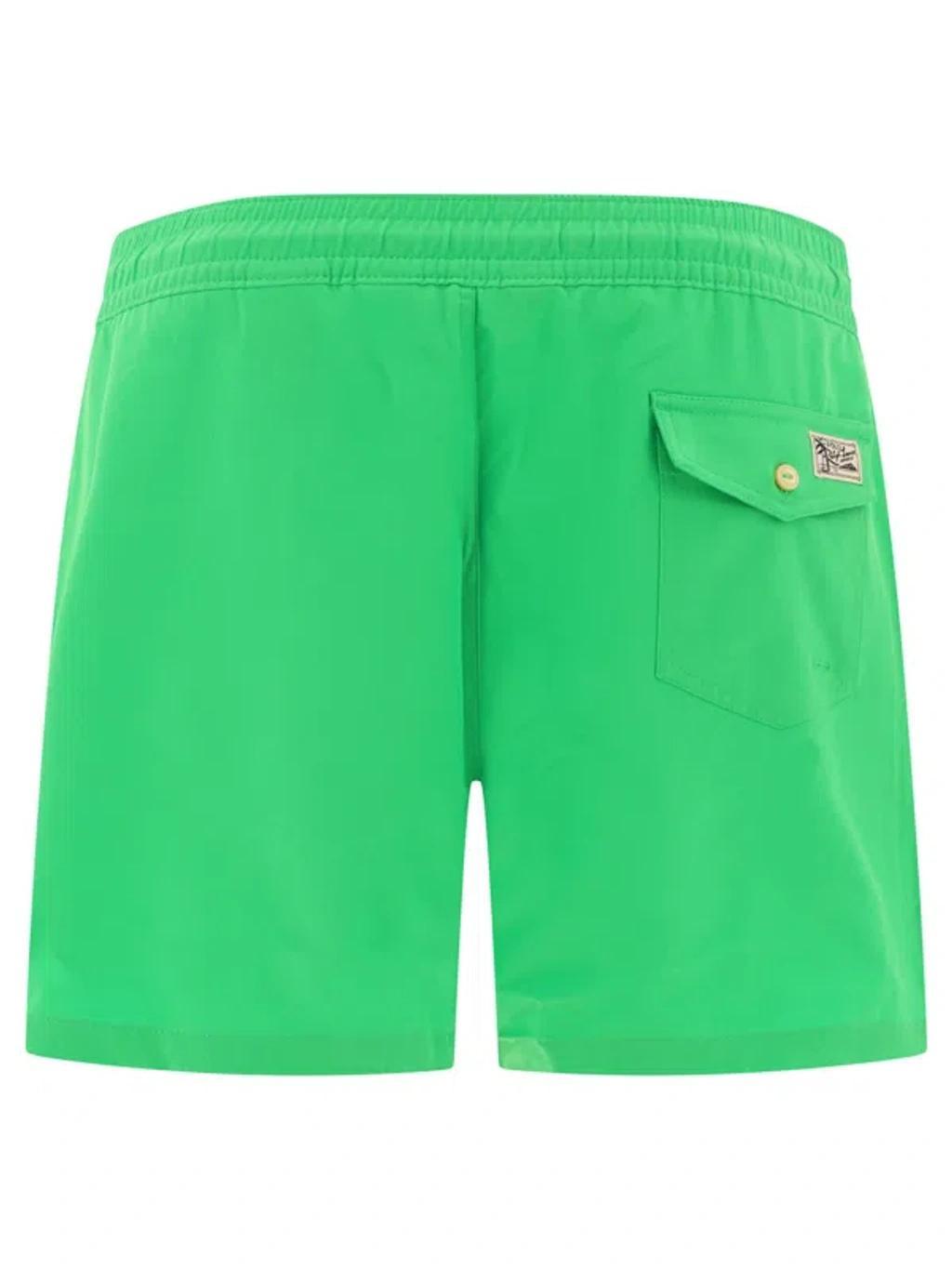 "pony" Swim Shorts In Green Product Image