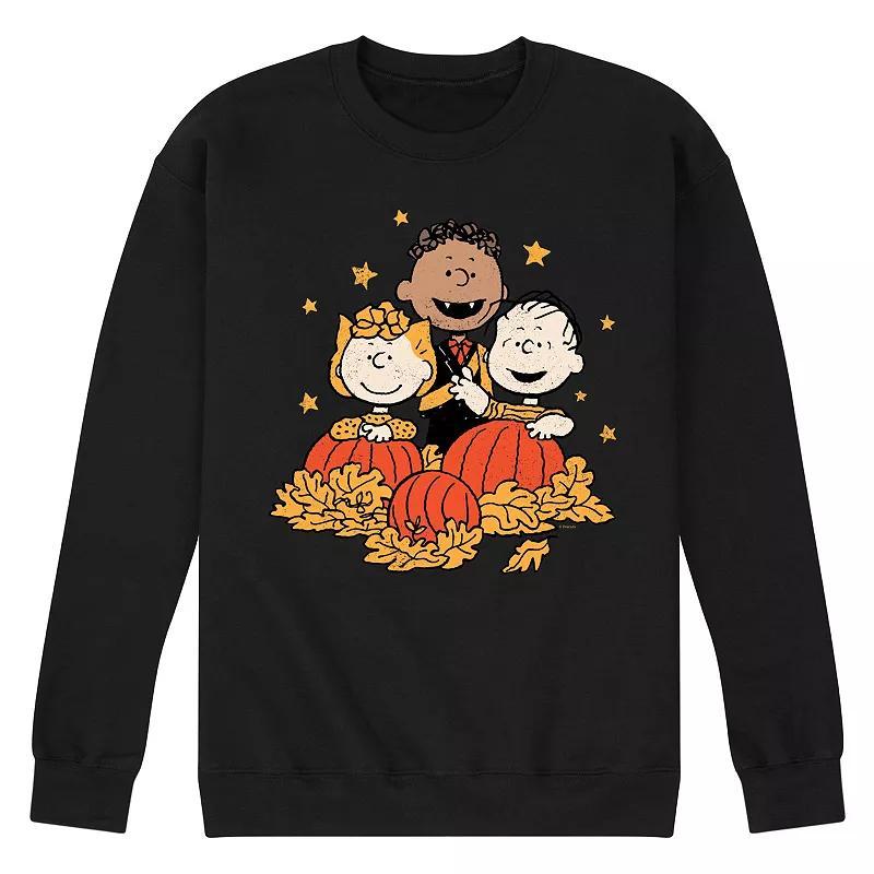 Mens Peanuts Pumpkin Trio Fleece Sweatshirt Product Image