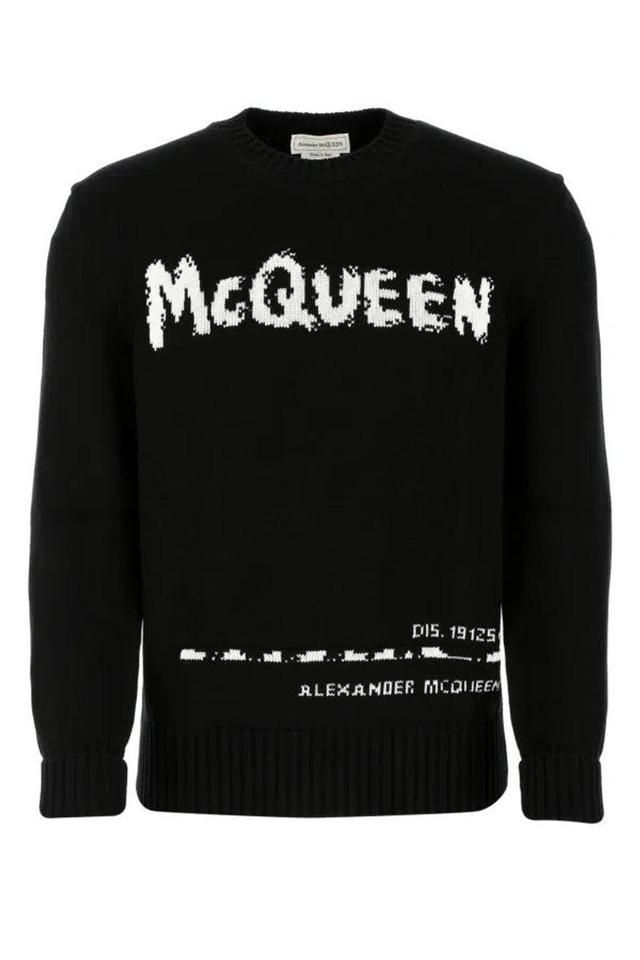 Man Black Cotton Sweater Product Image