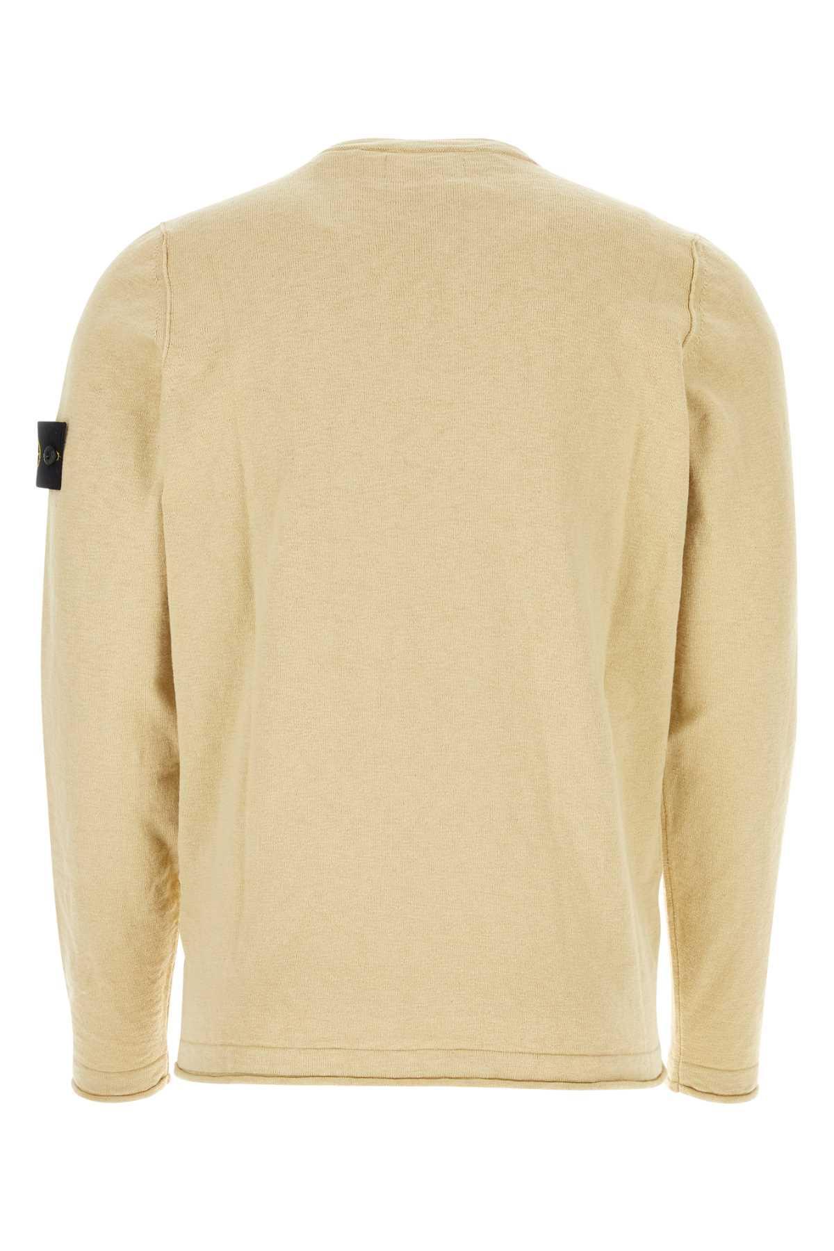 Cream Cotton Blend Sweater In Naturalbeige Product Image