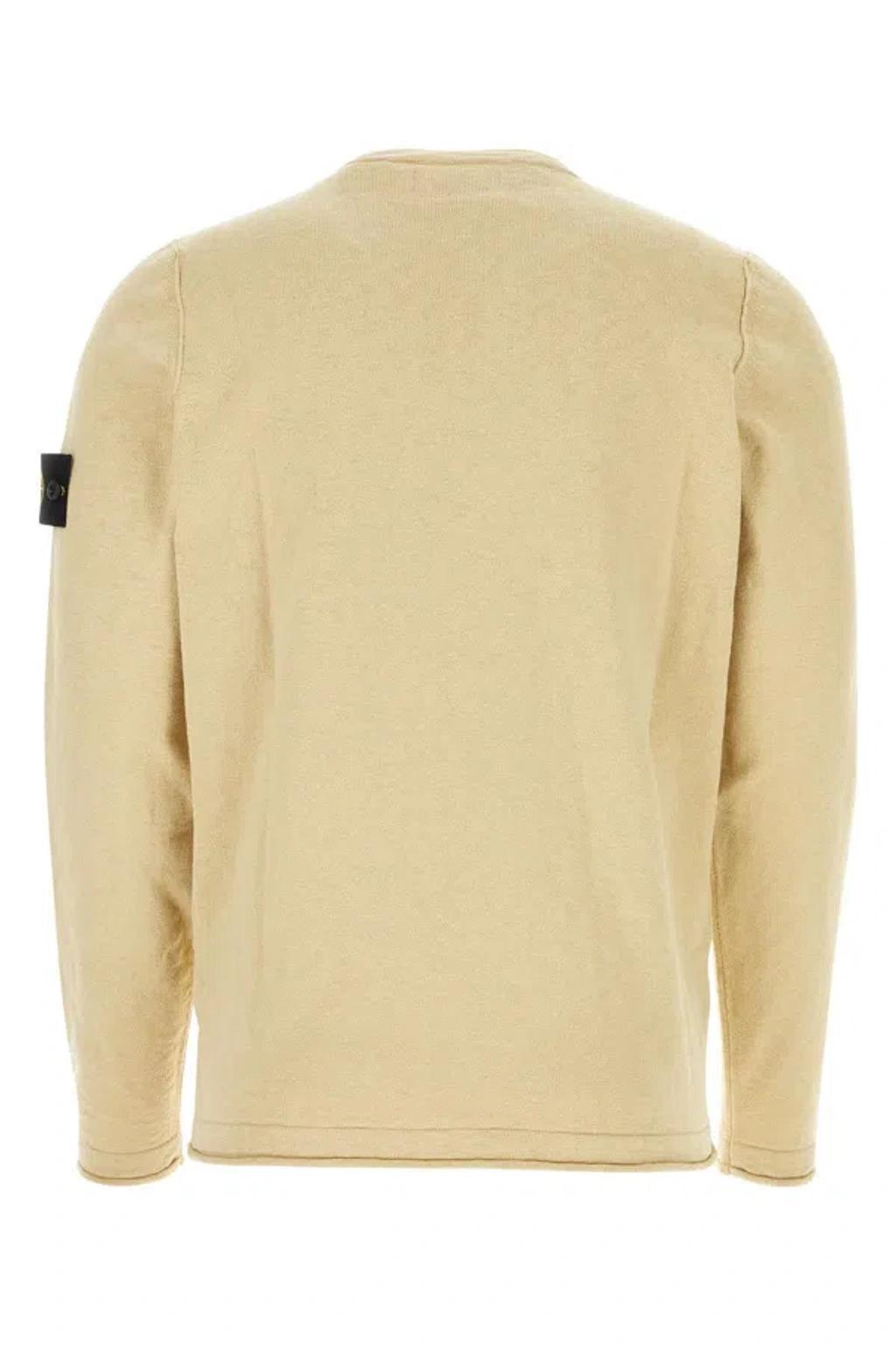 Cotton Blend Crew Neck Sweater In Brown Product Image