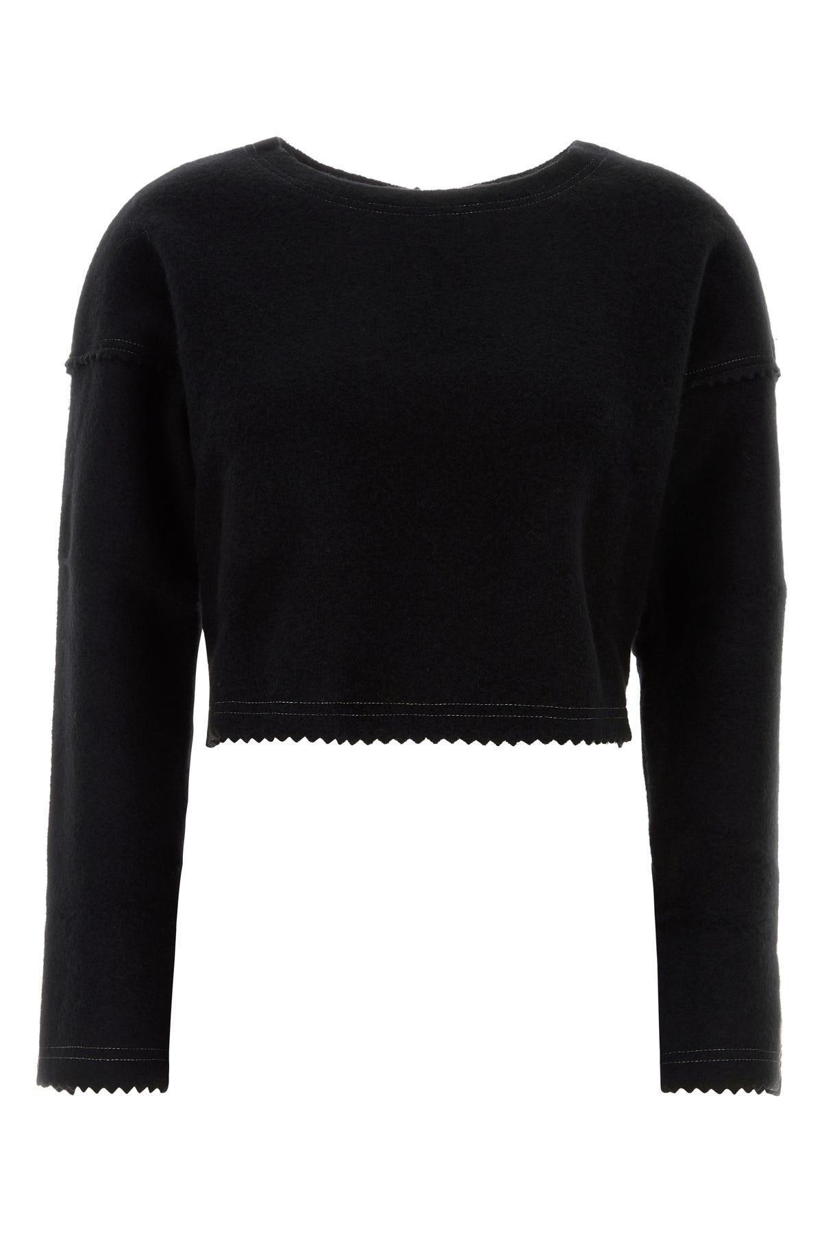 Zip Detailed Crewneck Jumper In Black Product Image