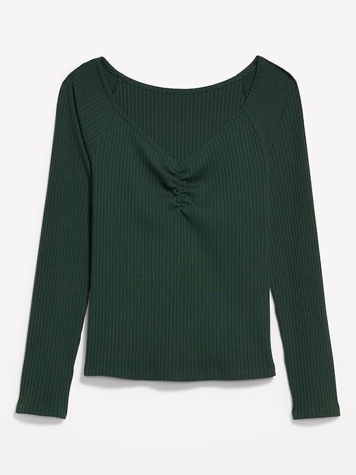 Cinched Rib-Knit Top Product Image