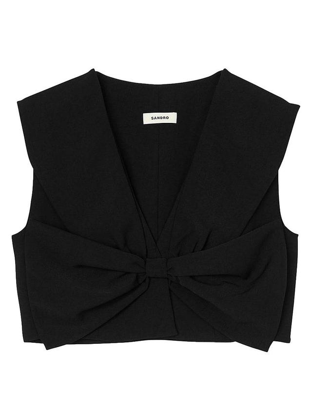 Womens Satin-Effect Crop Top Product Image