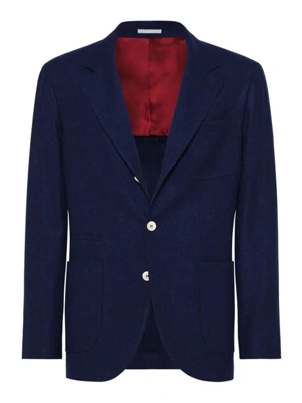 Men's Wool, Silk And Cashmere Blazer In Blue Product Image