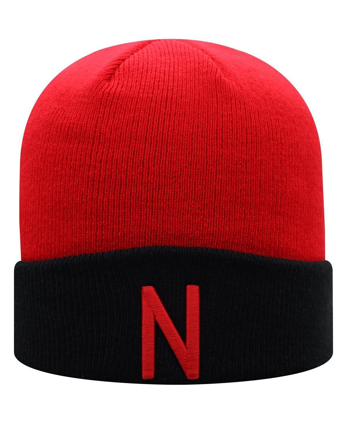 Mens Top of the World Scarlet and Black Nebraska Huskers Core 2-Tone Cuffed Knit Hat - Scarlet Product Image