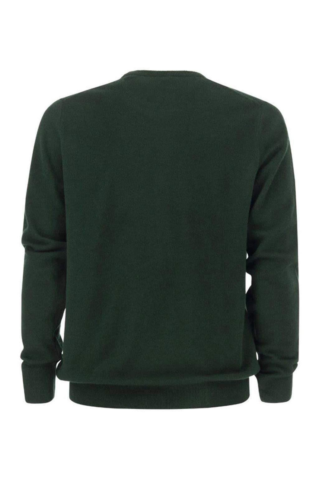 Crew-neck Wool Sweater In Green Product Image