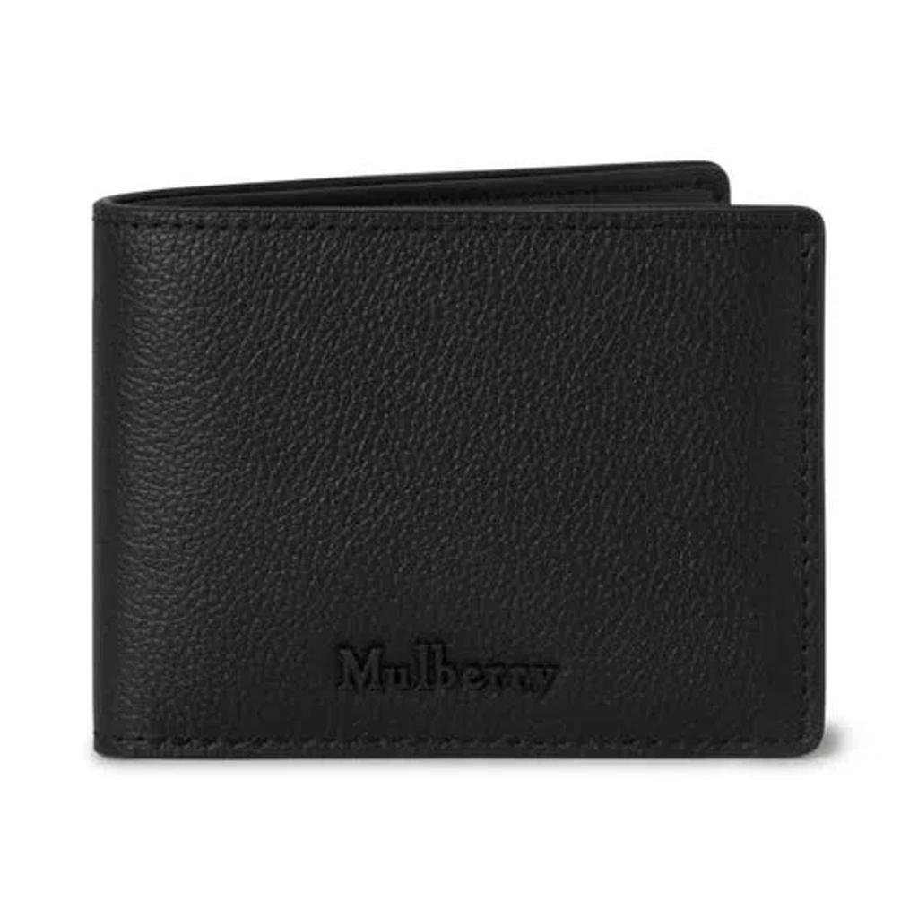 MULBERRY Farringdon Compact Leather Bifold Wallet In Black Product Image