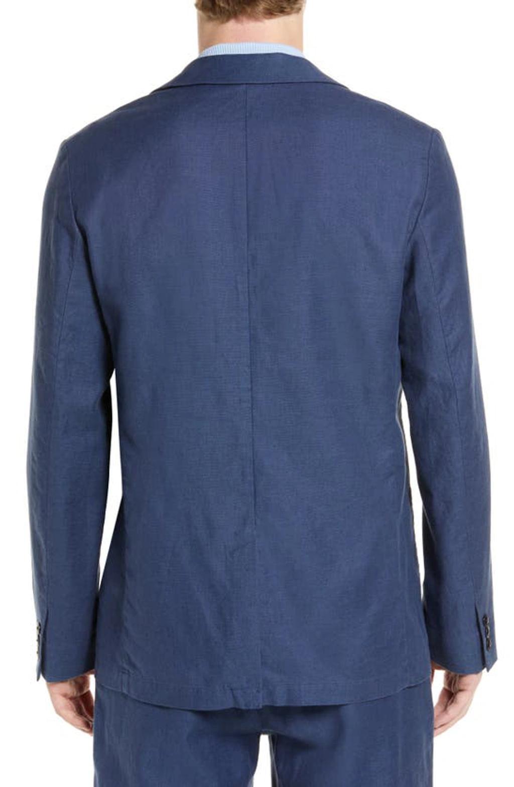 Onich Solid Stretch Linen & Cotton Sport Coat In Blue Product Image