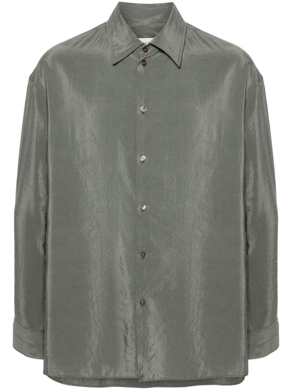 Twisted Button-up Shirt In Bk949 Ash Grey Product Image