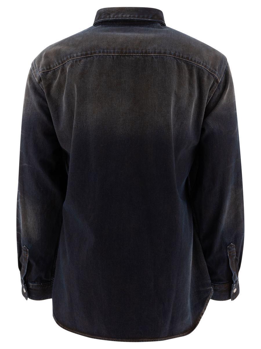 Oversized Denim Shirt In Blue Product Image