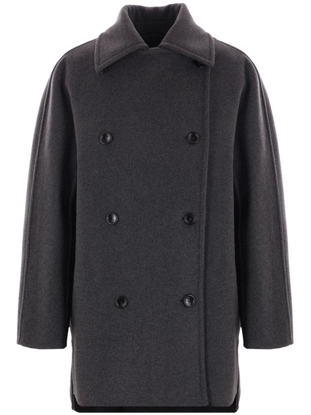 MAX MARA Oversized Wool And Cashmere Coat In Grey Product Image