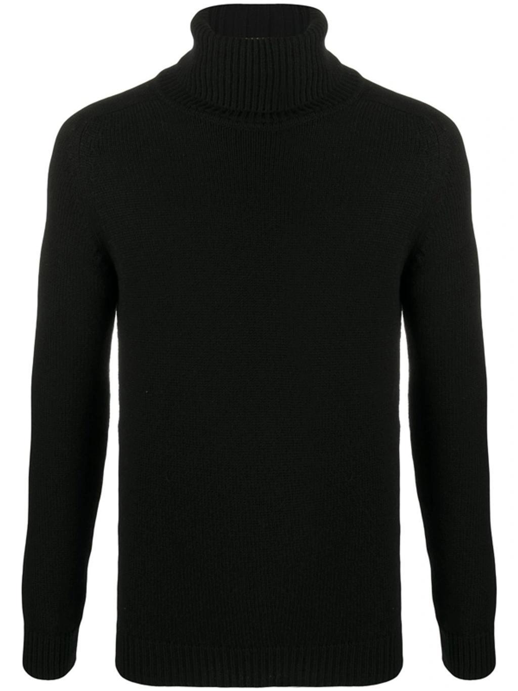 Ribbed-knit Roll-neck Jumper In Black Product Image