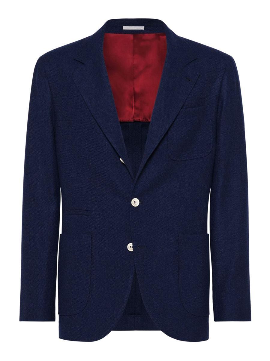 Men's Wool, Silk And Cashmere Blazer In Blue Product Image