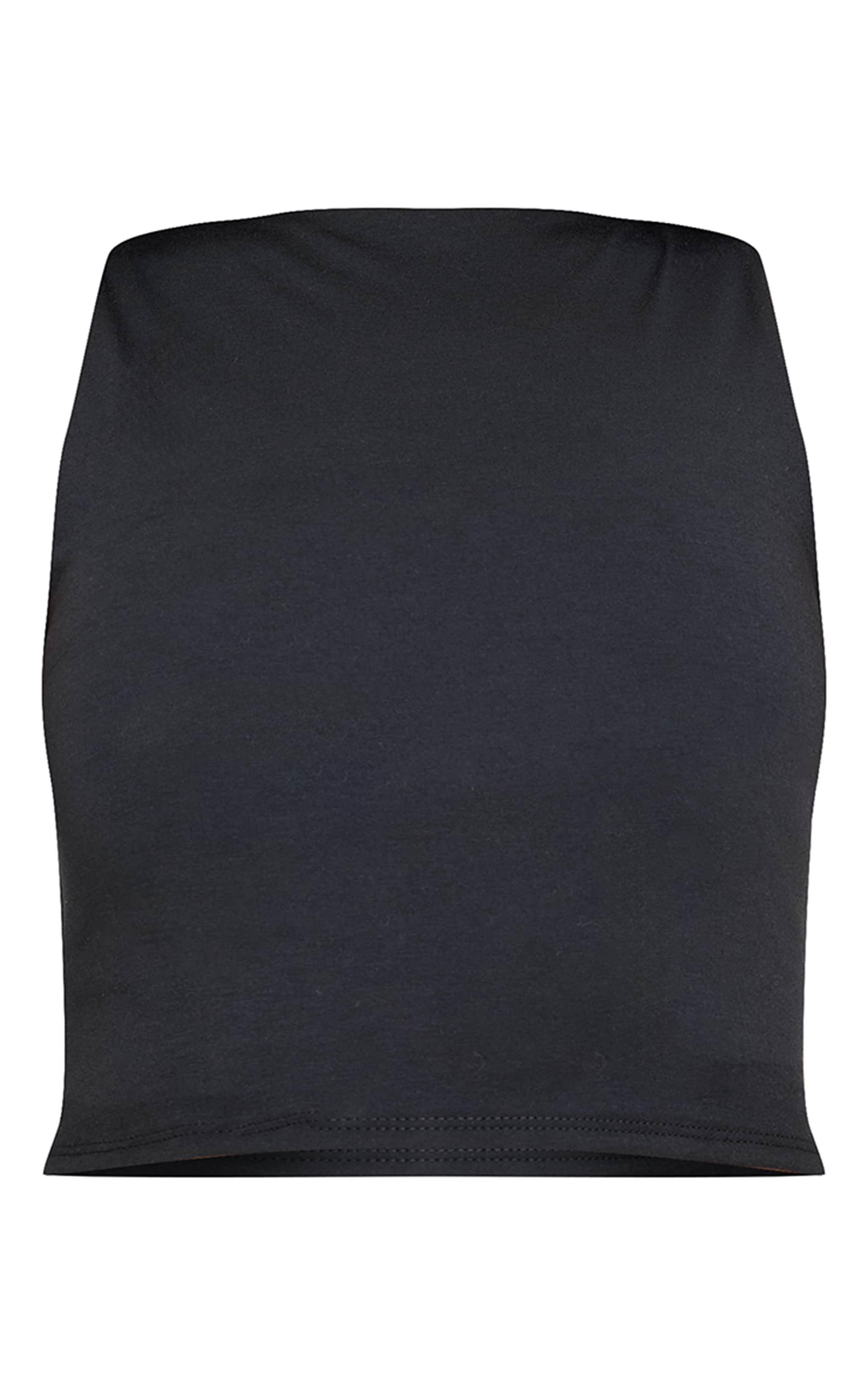 Black Contour Jersey Boat Neck Top Product Image