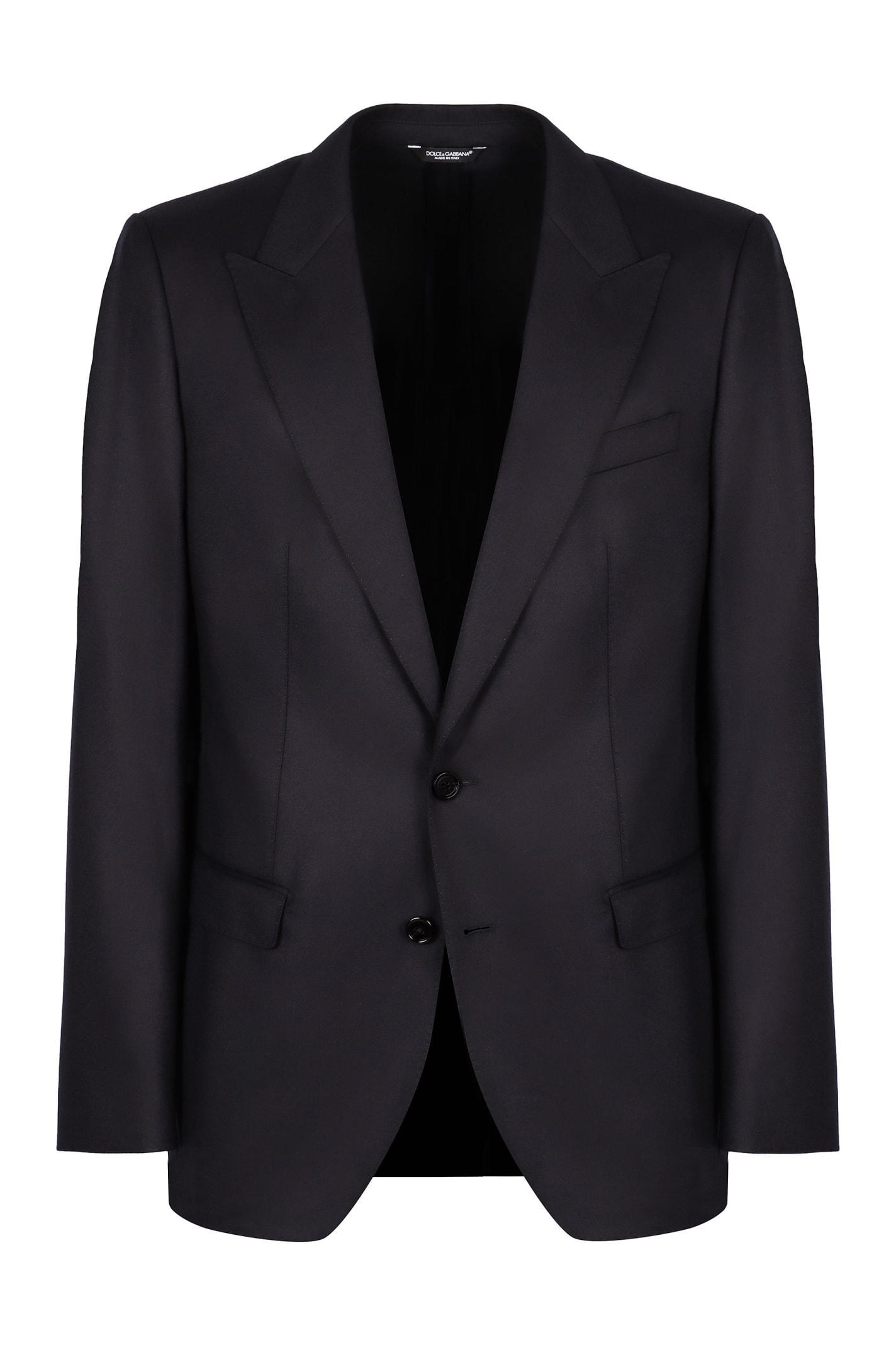 Single-breasted Two-button Blazer In Blue Product Image