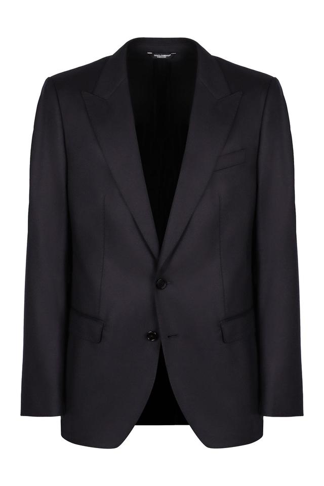 Single-breasted Two-button Blazer In Blue Product Image