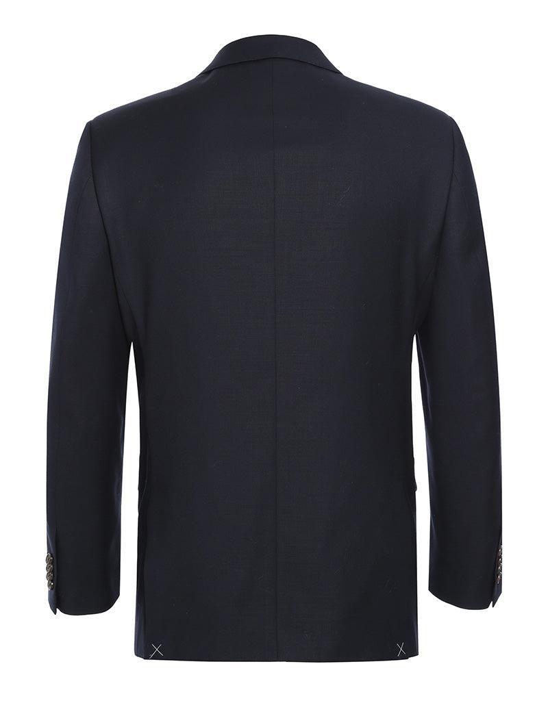 Wool Regular Fit Blazer Solid Color in Black Product Image