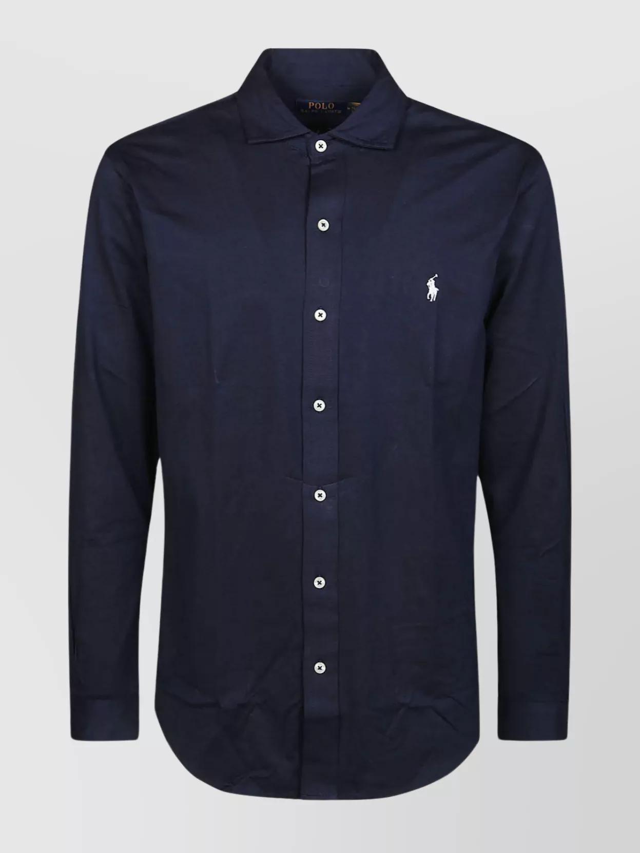 Polo Pony Embroidered Buttoned Shirt In Black Product Image