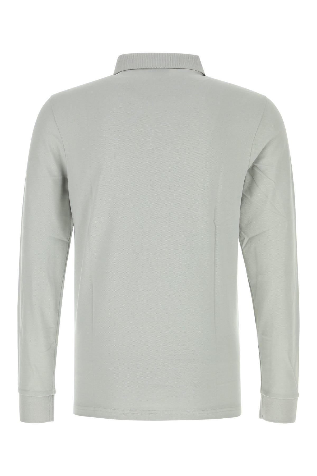 HUGO BOSS Light Grey Stretch Piquet Polo Shirt Product Image