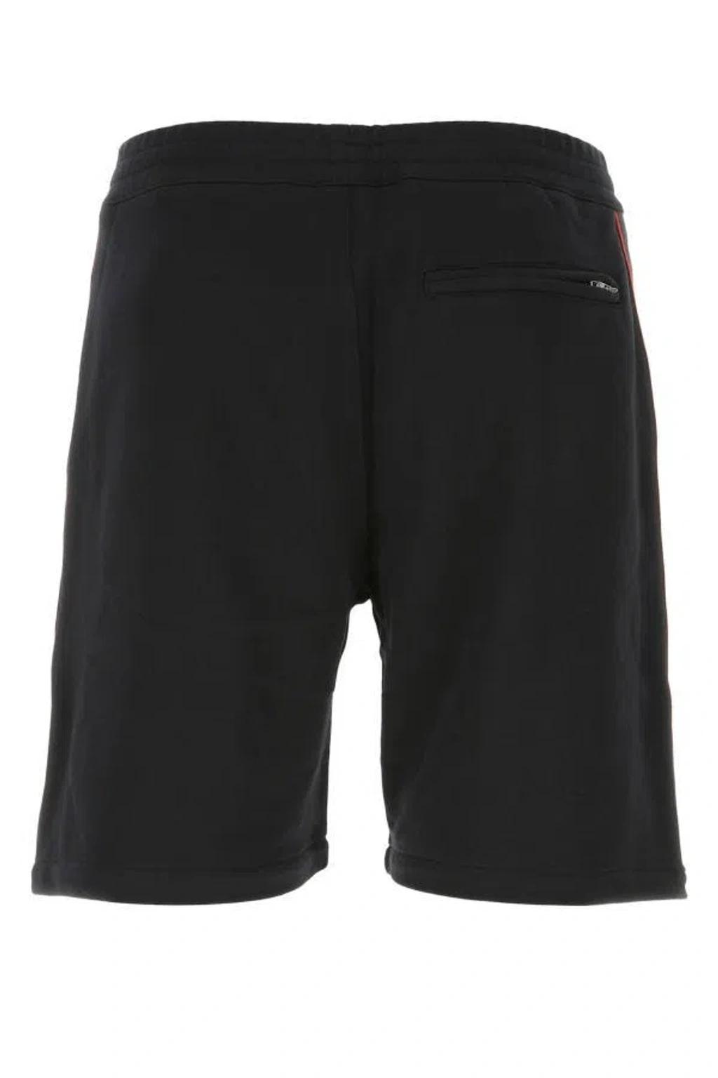 Man Black Cotton Bermuda Shorts Product Image