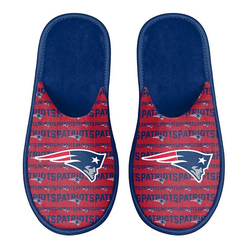 Mens FOCO New England Patriots Scuff Logo Slide Slippers Blue Product Image