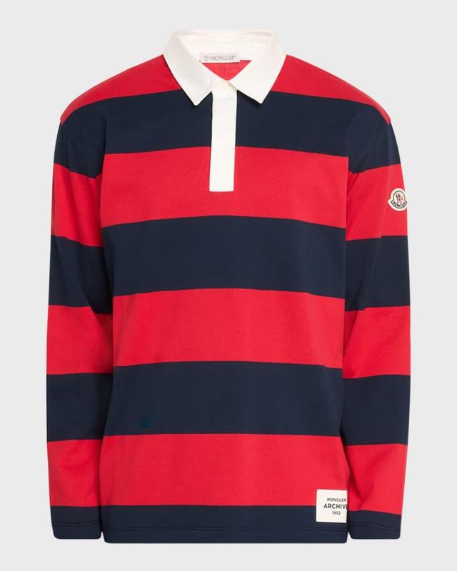 Mens Striped Rugby Polo Shirt Product Image