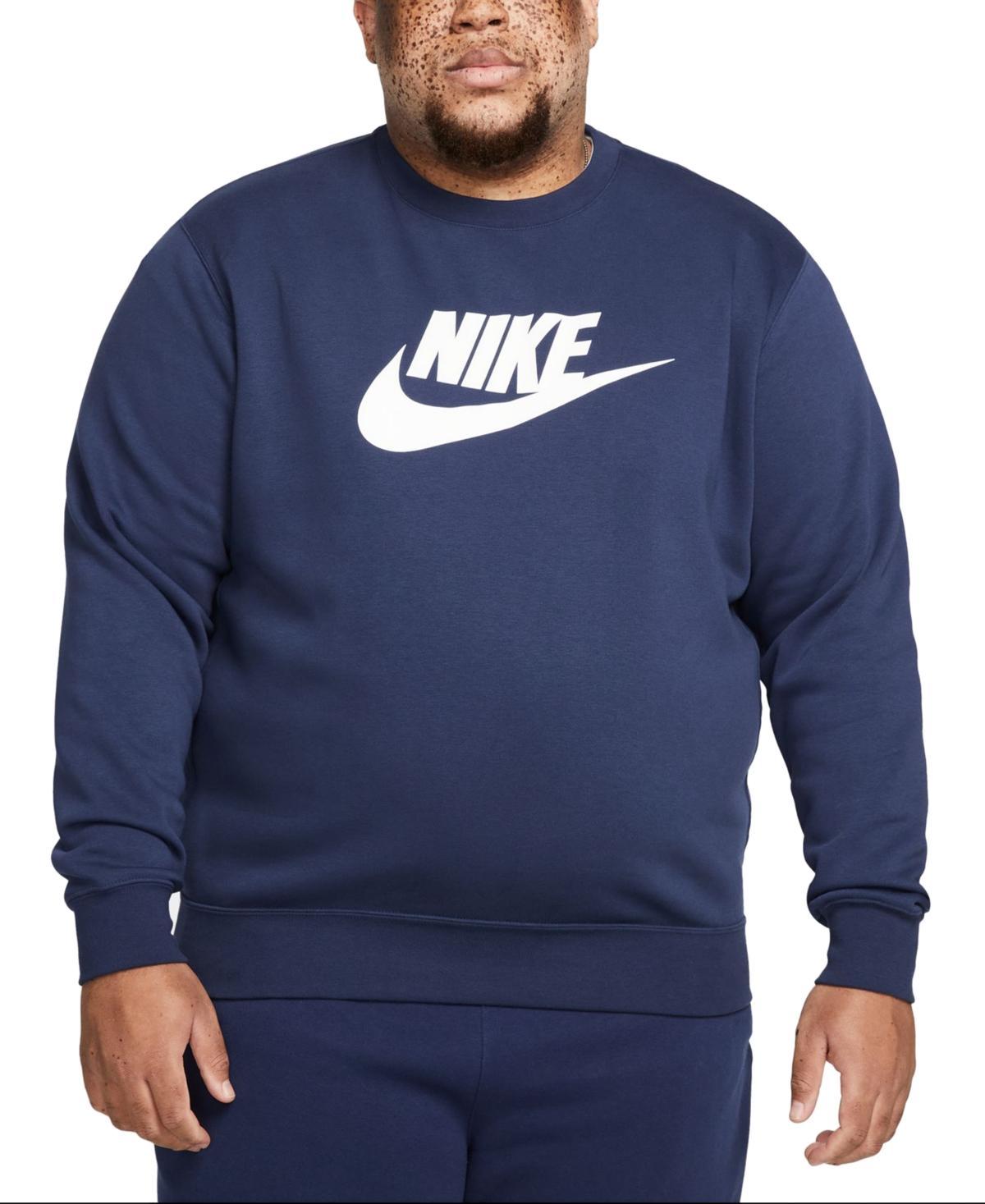 NIKE Men's Sportswear Club Fleece Graphic Crewneck Sweatshirt In Midnight Navy Product Image