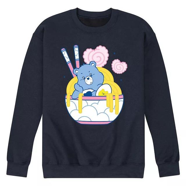 Mens Care Bears Grumpy Ramen Bowl Fleece Sweatshirt Blue Product Image