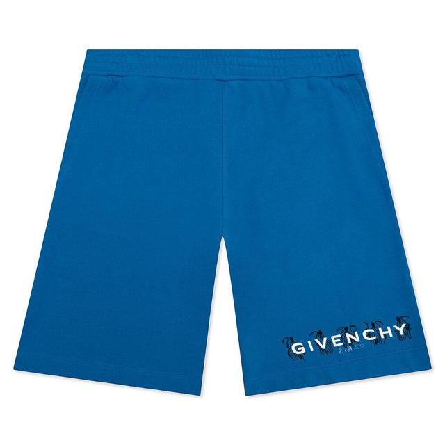 Boxy Fit Reverse Print Shorts - Bright Blue Male Product Image