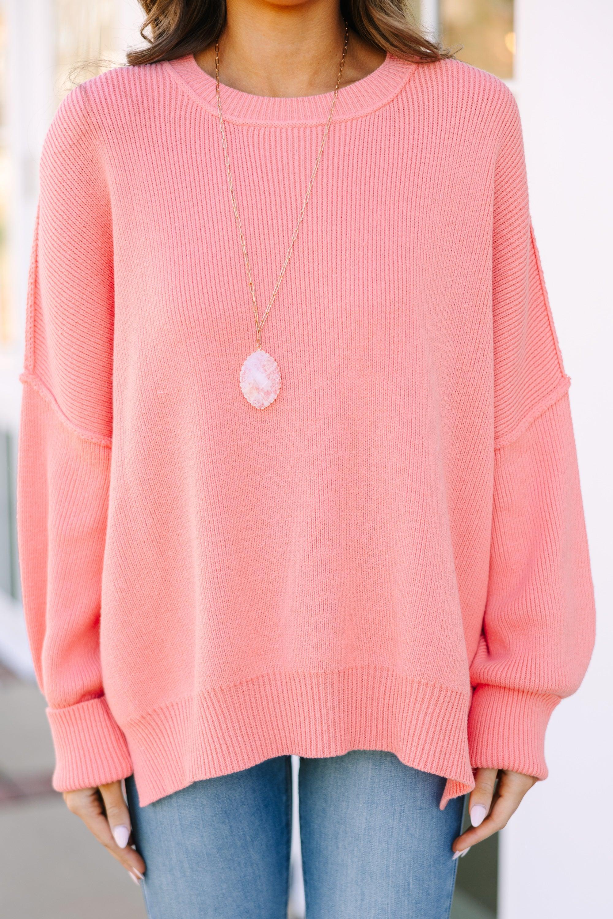 Give You Joy Coral Pink Dolman Sweater Female Product Image