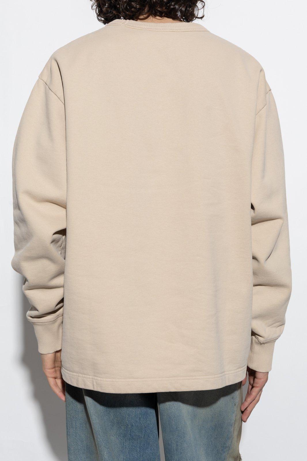 Logo Printed Crewneck Sweatshirt In Beige Product Image