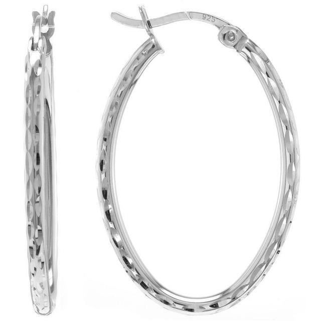 Judy Crowell Sterling Silver Textured Hoop Earrings, Womens Product Image