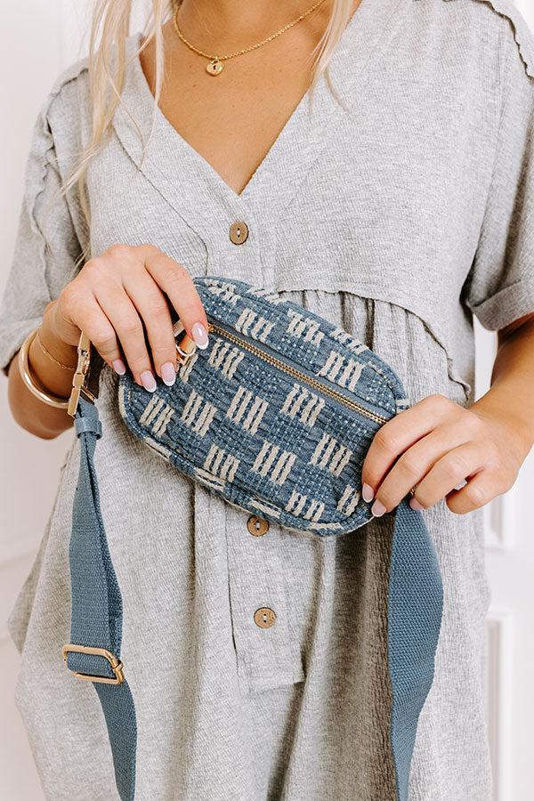 Statement Piece Woven Fanny Pack in Medium Wash Product Image