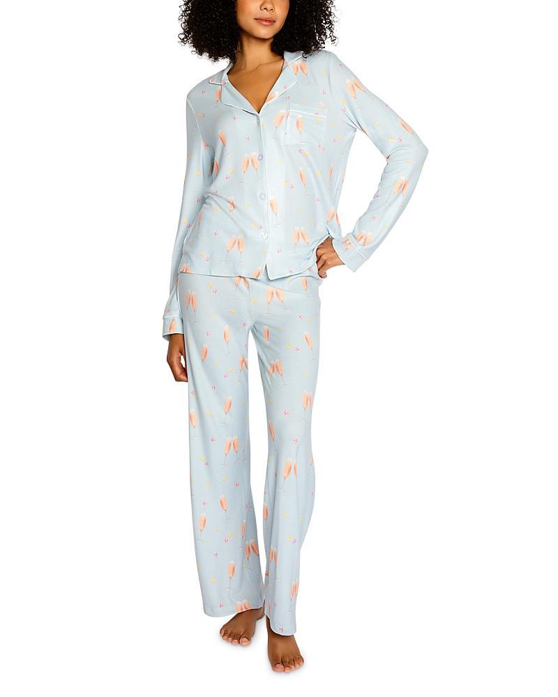 PJ Salvage Sparkling Ros Print Pajamas with Sleep Mask Product Image