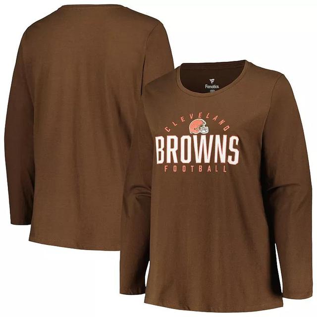 Womens Fanatics Branded Cleveland s Plus Size Foiled Play Long Sleeve T-Shirt Product Image