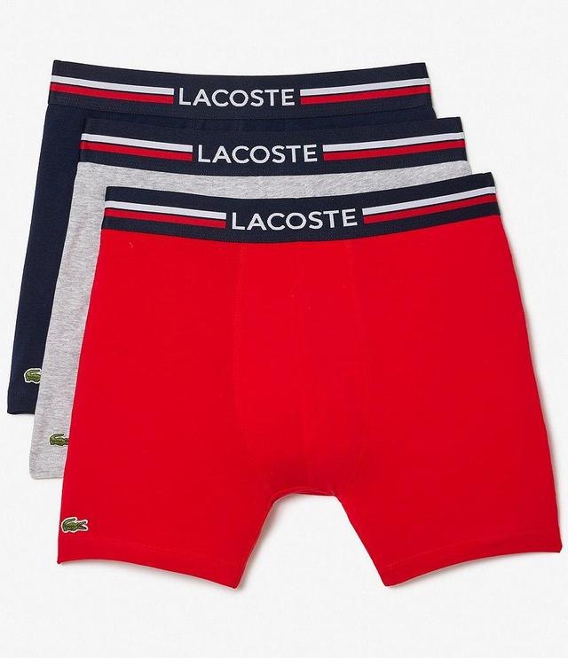 Lacoste French Flag 5#double; Inseam Boxer Briefs 3-Pack Product Image