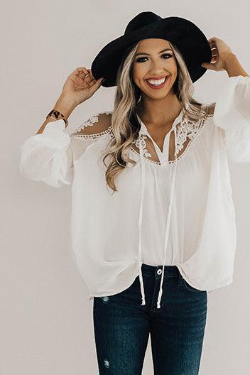 All Day Chic Lace Top in Cream product image